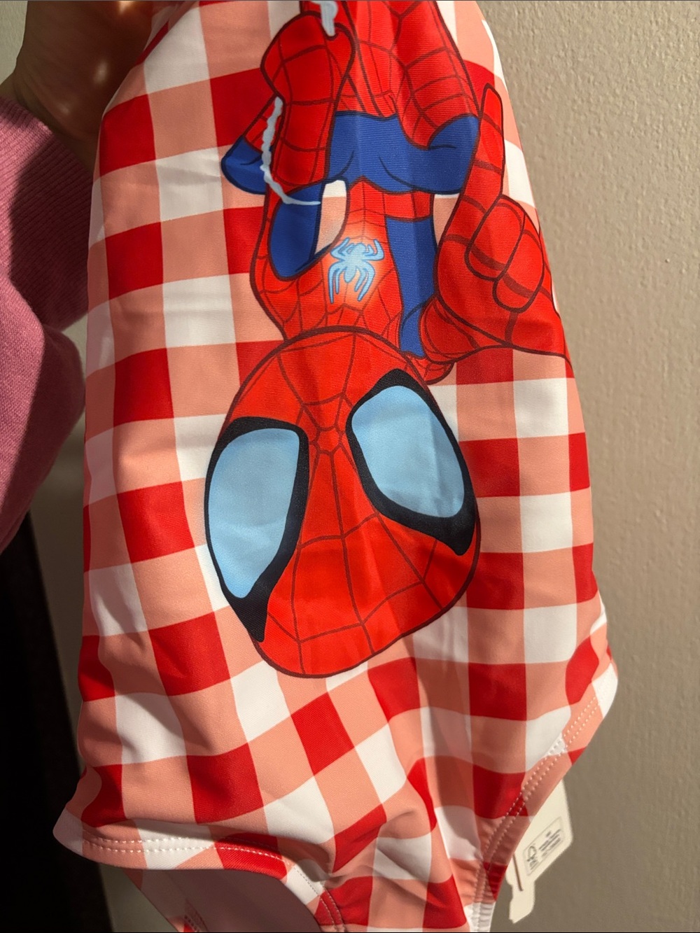 PatPat Red and White Check Spider Graphic Kids Pajama Bottoms